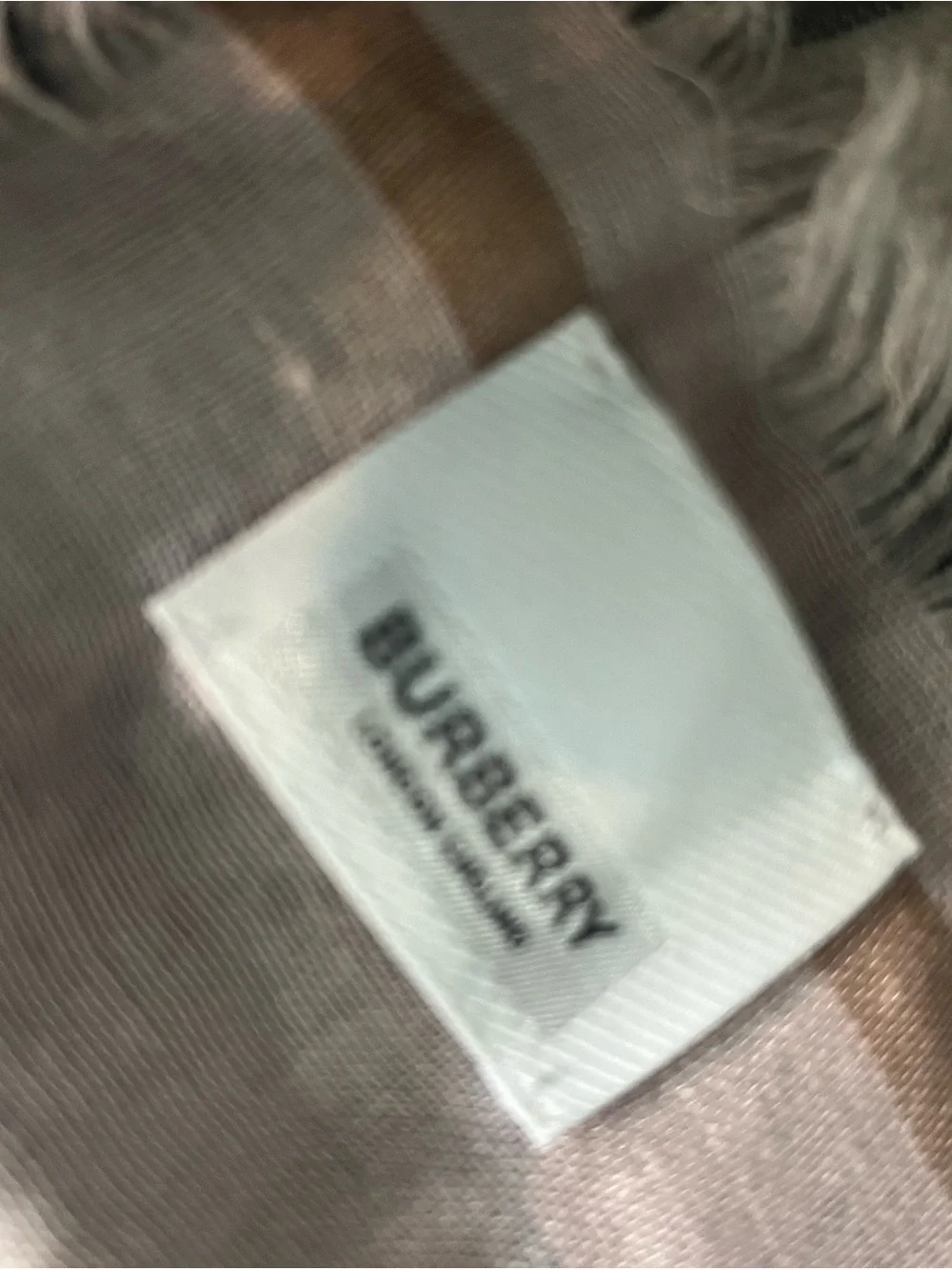 Authentic Burberry Light Pink and Black Check Draped Scarf
